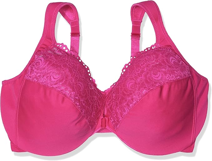 Glamorise Women's Full Figure Wonderwire Front Close Bra 1245, Pink (Fuchsia 660), 100F EU, 38E