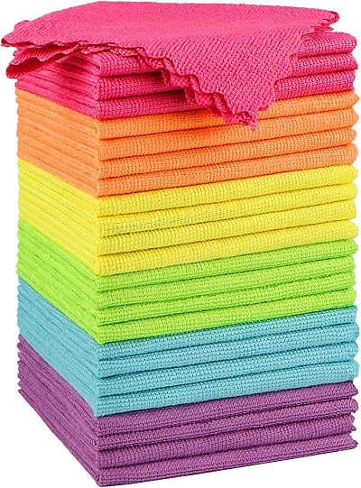 Orighty Microfiber Cleaning Cloths 24 Pack 12x12 Inch Lint Free 87/13