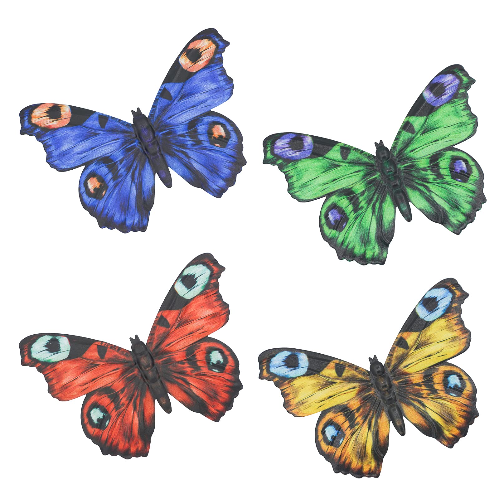 SUNNEKO 4 PCS Butterfly Wall Art Decoration Garden Ornaments Outdoor Indoor Metal Wall Art Garden Fence Decorations Yard Wall Hanging Decoration Shed Walls Fences Kitchen Art Deco