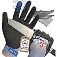 ProGuard-X ANSI A9 Highest Level Cut/Abrasion Resistant Gloves for Heavy Duty Work, 3/4 Double Nitrile Coating for Detect Metal, Water and Oil Proof, Anti Slip, Touch Screen, PFAS Free, 2M