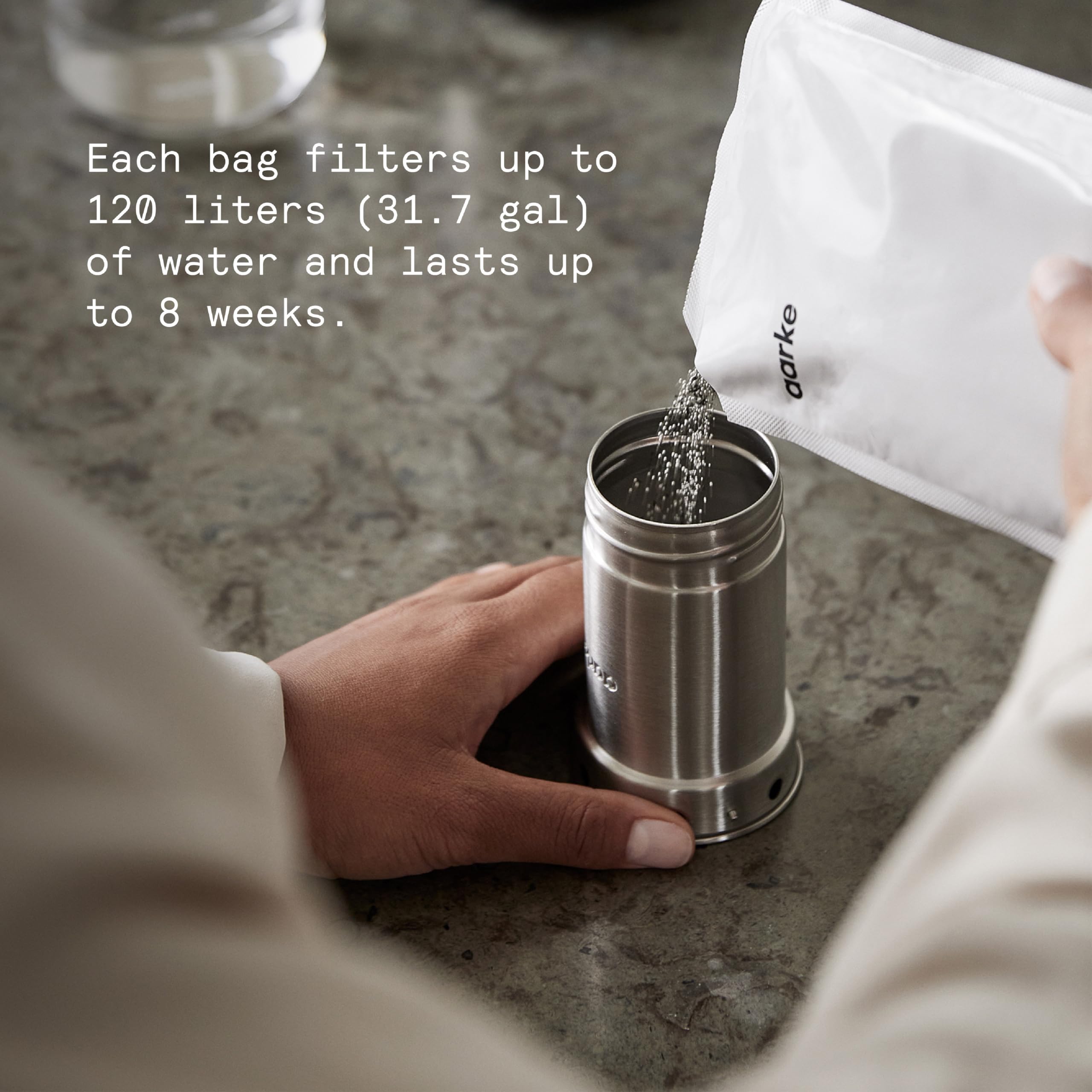 Aarke Pure Filter Refill Granules - Reduces Heavy Metals for Clean Water, Eco-Friendly, 8-Week Performance, Compatible With Purifier Pitchers (3 Pack)