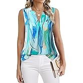 Gaharu Women's Summer Tank Blouse Casual V Neck Sleeveless Tunic Top Shirt