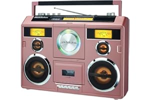Sound Station Portable Stereo with Bluetooth/CD/AM-FM Radio/Cassette Recorder (Rose Gold)