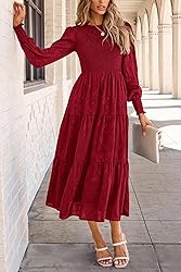 PRETTYGARDEN Women's Fall Spring Midi Dress Long