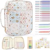 Zkptops Bible Cover Case for Women Girls Large Bible Bag Cotton Quilted Floral Bible Carrying Case with Zipper Pocket and Handle Christian Carrying Book Cover for Christian Study Supplies Accessories