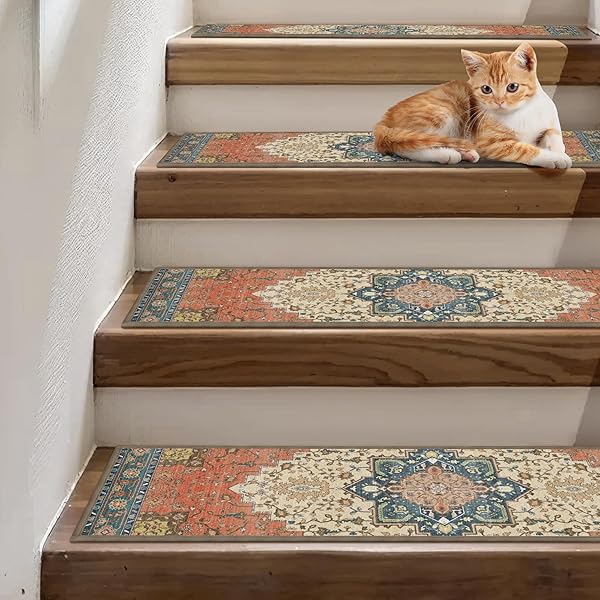 thumbnail image 2 of Stair Carpet Treads Non Slip Carpet 8" X 30" Set Of 15 Pack Safety For Kids Elders And Dogs Indoor With Reusable Self Adhesive Rug Gray Stair Treads 2 of 10
