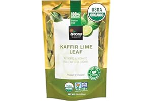 INCAS BY ASIYA LIFE INCAS 100% USDA Organic Kaffir Lime Leaves 0.53 oz Direct From Source Thailand Original Authentic Thai Flavor & Citrus Aroma ใบมะกรูดเเห้ง Whole Dried Uncrumpled Leaves Freshly Picked & Easy To Use