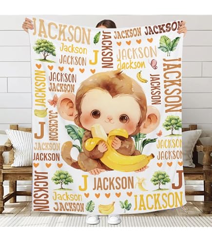 Baby Fleece Plush Throw Blanket - 30x43 Inch, Soft & Cozy, For Crib, Stroller, Toddler (Ivory Monkey) - View #3