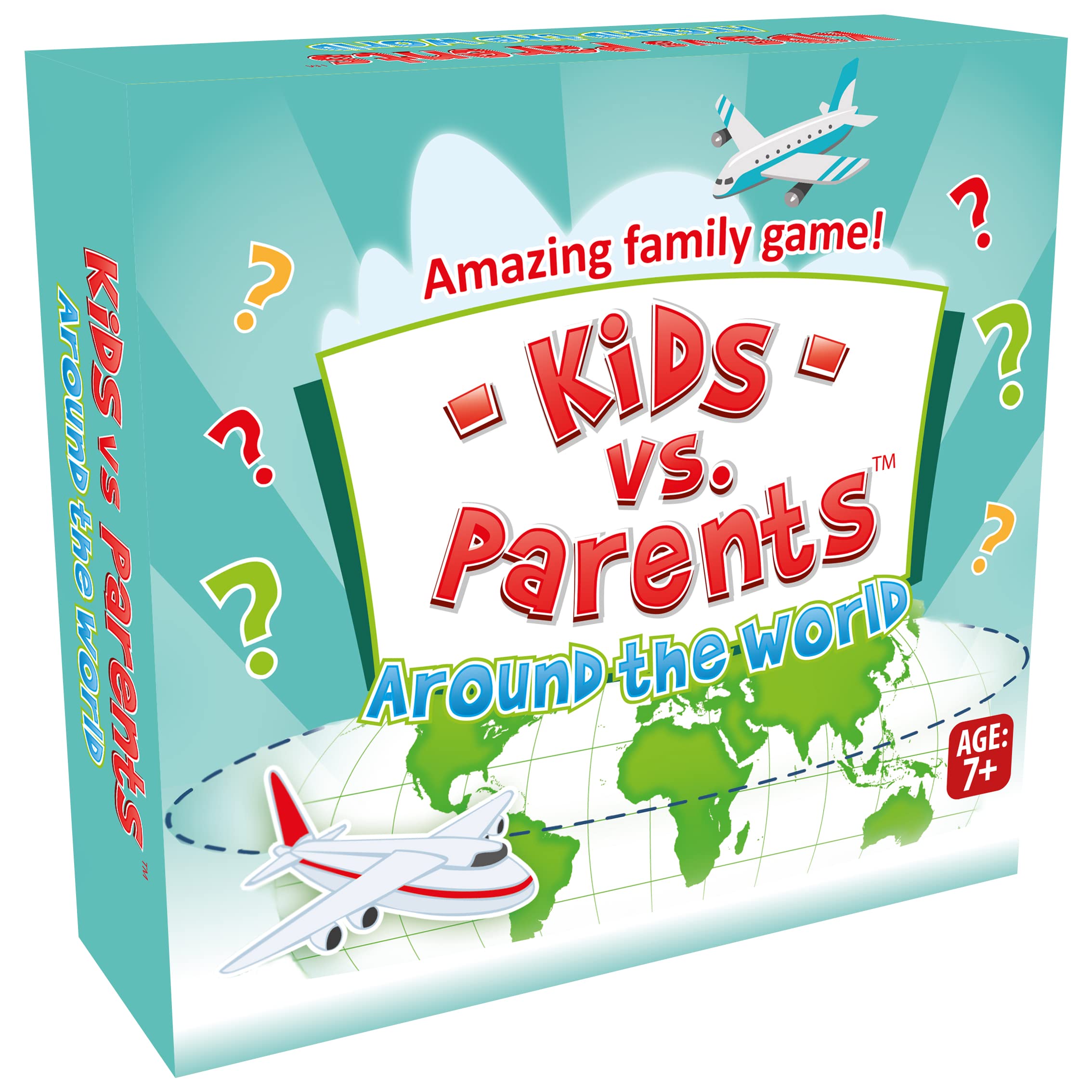 KANGUR Kids vs. Parents Around the World Educational Board Games Kids Trivia Games Quiz Family Party Games | Geography and World Travel Game | Age 7+