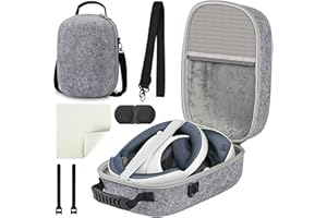 QYCHHJ Hard Carrying Case for PlayStation VR2 All-in-One VR Gaming Headset and Touch Controllers, Portable Travel Cover Storage Bag with Shoulder Strap & Lens Cloth for PS VR2 Accessories, Gray