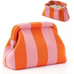 Mahjong Tile Bag Woven Clutch Purse, Striped Dumpling Bag for Women, Snap Closure Beach Vacation Handbag