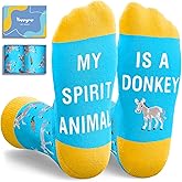 HAPPYPOP Mens Donkey Gifts - Funny Silly Crazy Animal Lovers Socks, Donkey Socks