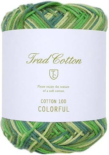 Amazon Co Jp 横田 Daruma トラッドコットン 毛糸 中細 コットン100 カラフル Col 105 グリーン 系 25g 約108m 5玉セット ホビー 通販