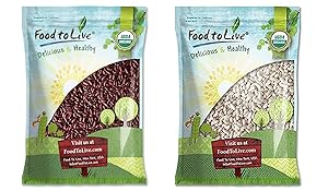Organic Red & White Kidney Beans Bundle - Organic Dark Red Kidney Beans, 5 Pounds and Organic Cannellini Beans, 5 Pounds - Non-GMO, Kosher, Raw, Vegan