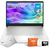 HP 14 Laptop for Students and Home Use, Intel Processor N150, 16GB RAM | 128GB UFS+256GB MSD, 14" HD Display, Wi-Fi 6, 1-Year Microsoft 365, Copilot AI Key, Lightweight, Natural Silver, W/Mouse
