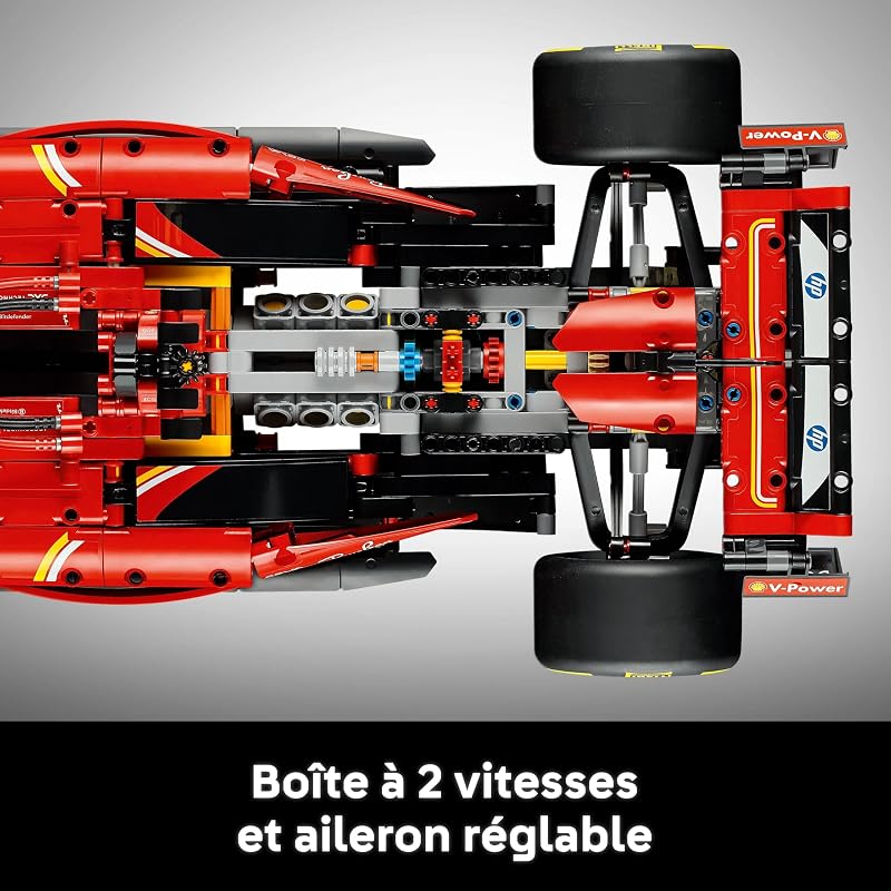 Technic F1 Ferrari SF-24 - Maquette de Voiture de Course Collector à Échelle 1/8 - Décoration - Inclut Moteur V6, Boîte de Vitesses, DRS et Volant - Idée de Cadeau pour Adulte et Adolescent 42207
