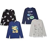 Amazon Essentials Disney | Marvel | Star Wars Boys and Toddlers' Long-Sleeve T-Shirts (Previously Spotted Zebra), Pack of 4