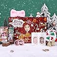 Advent Calendar Fake Nail for Women - 24 Days Christmas Countdown Calendar Nail Set & Jewerly Gift for Teen Girl Adult - 2024 Xmas Press on Nail for Women