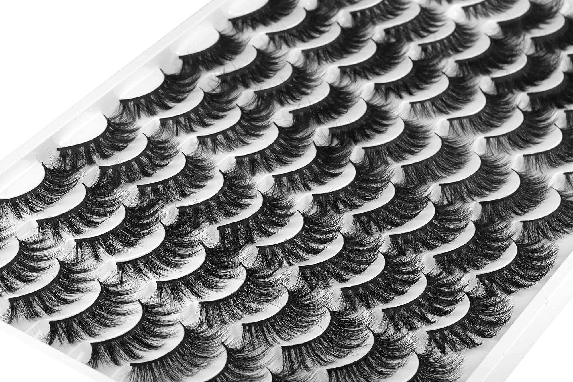 Photo 1 of False Eyelashes D Curl Strip Lashes Bulk False Lashes Natural Look Wispy Eye Lashes 8 Mixed Styles Faux Mink Lashes Volume Eyelashes Pack