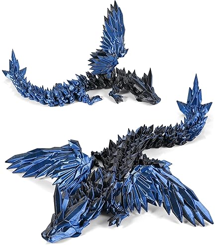 MunnyGrubbers XL Kristall-Drache – 66 Cm (26 Zoll) Großer Flexibler Drachen Aus Kunststoff – 3D-gedruckt, Beweglich – Sammelfigur, Kompatibel Mit Überraschungseiern – Gold-Drache, Ab 15 Jahren