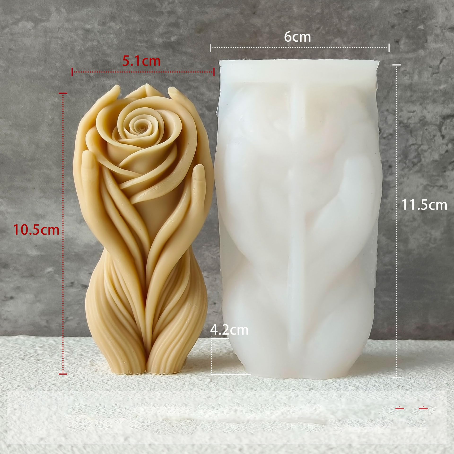 Flower Body Candle Resin Mold - Resin Casting Silicone Molds for Home Decor & Candle Making Wave Spiral Mold