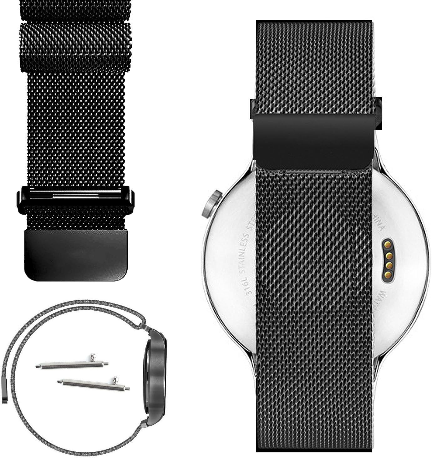 Correa de Reloj Milanese Loop, de Acero Inoxidable + Pines + Herramienta para Samsung Gear 2, Gear 2 Neo, Gear Live, Gear S3 Frontier, Gear S3 Classic ...