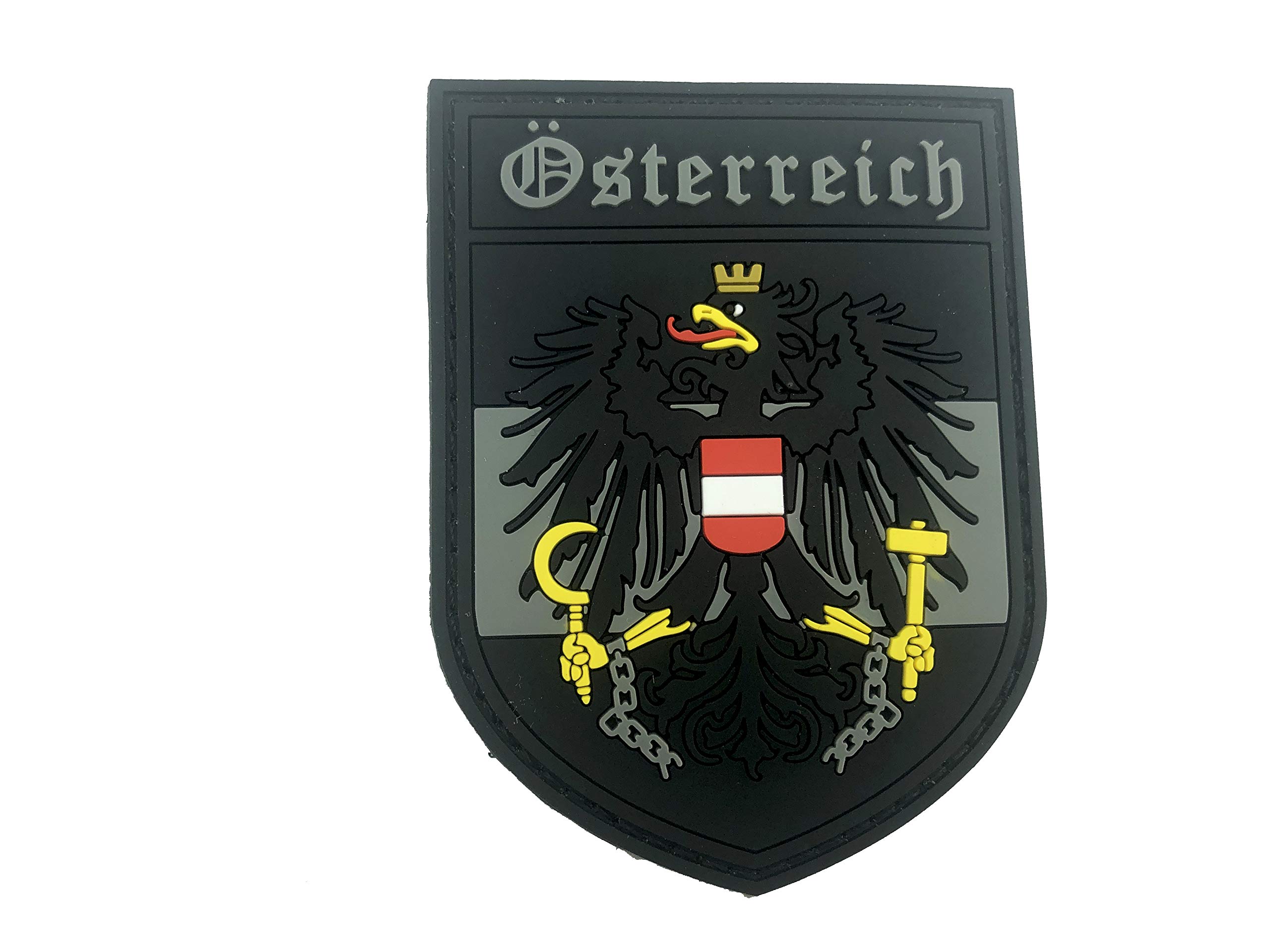 Austria Coat Of Arms Österreich Crest Subdued Grey Black Airsoft PVC Patch