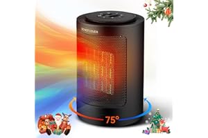 Space Heater Indoor with Thermostat, 1500W/750W 3s Fast Heating Portable Heater, 3 Modes 75°Oscillating Safe and Quiet Buyounger Heaters for Indoor Use Electric Heater for Room Office Desk