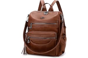 Angel Kiss Women's Backpacks & Purse - PU Leather Zipper Casual Backpacks & Shoulder Bags