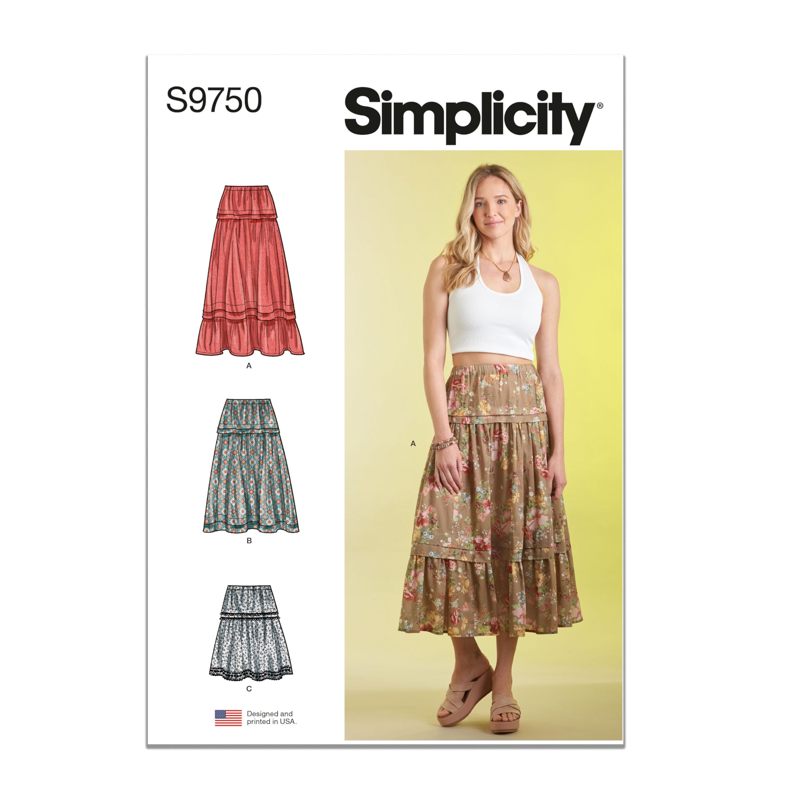SIMPLICITY SS9750Y5 Misses' Skirt in Three Lengths Y5 (18-20-22-24-26)