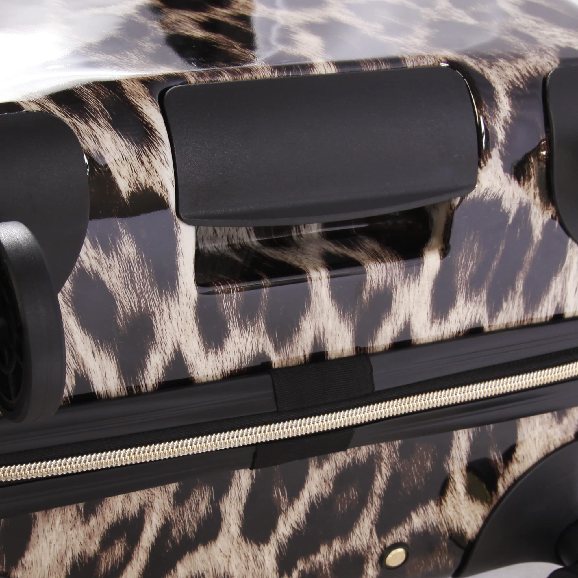 BEBE Women's Adriana Spinner Luggage, Leopard, 3pc Set (21