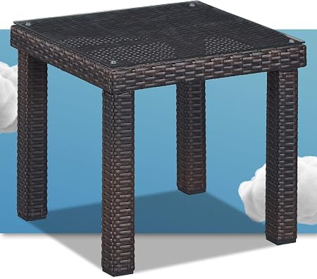 Amazon Com Serta Tahoe Brown Resin Wicker Outdoor Patio Furniture Collection Porch Or Pool Garden All Weather With Thick Seat Cushion Side Table Garden Outdoor