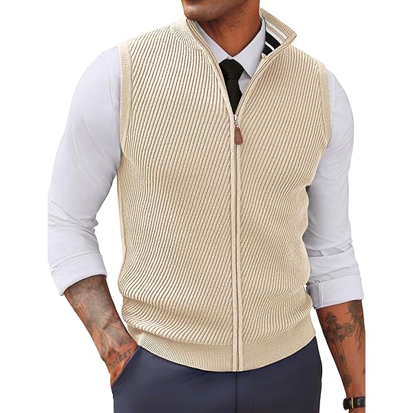 ZIP COLLAR KNIT VEST  アイボリー　1 CLANE（クラネ）の「ZIP COLLAR KNIT VEST（ベスト）」 - WEAR