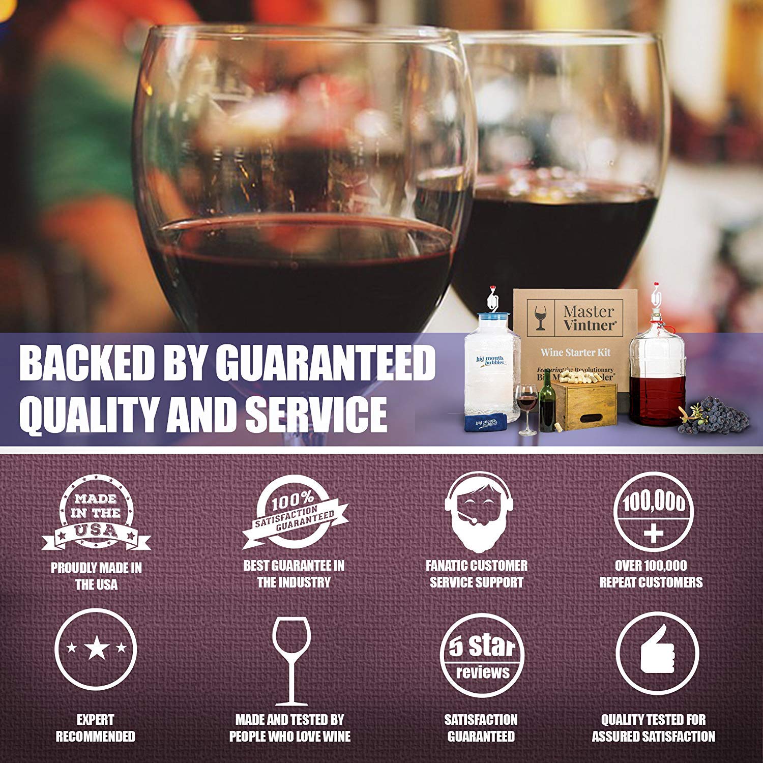 Master Vintner Wine Making Equipment Starter Kit with Plastic Big Mouth