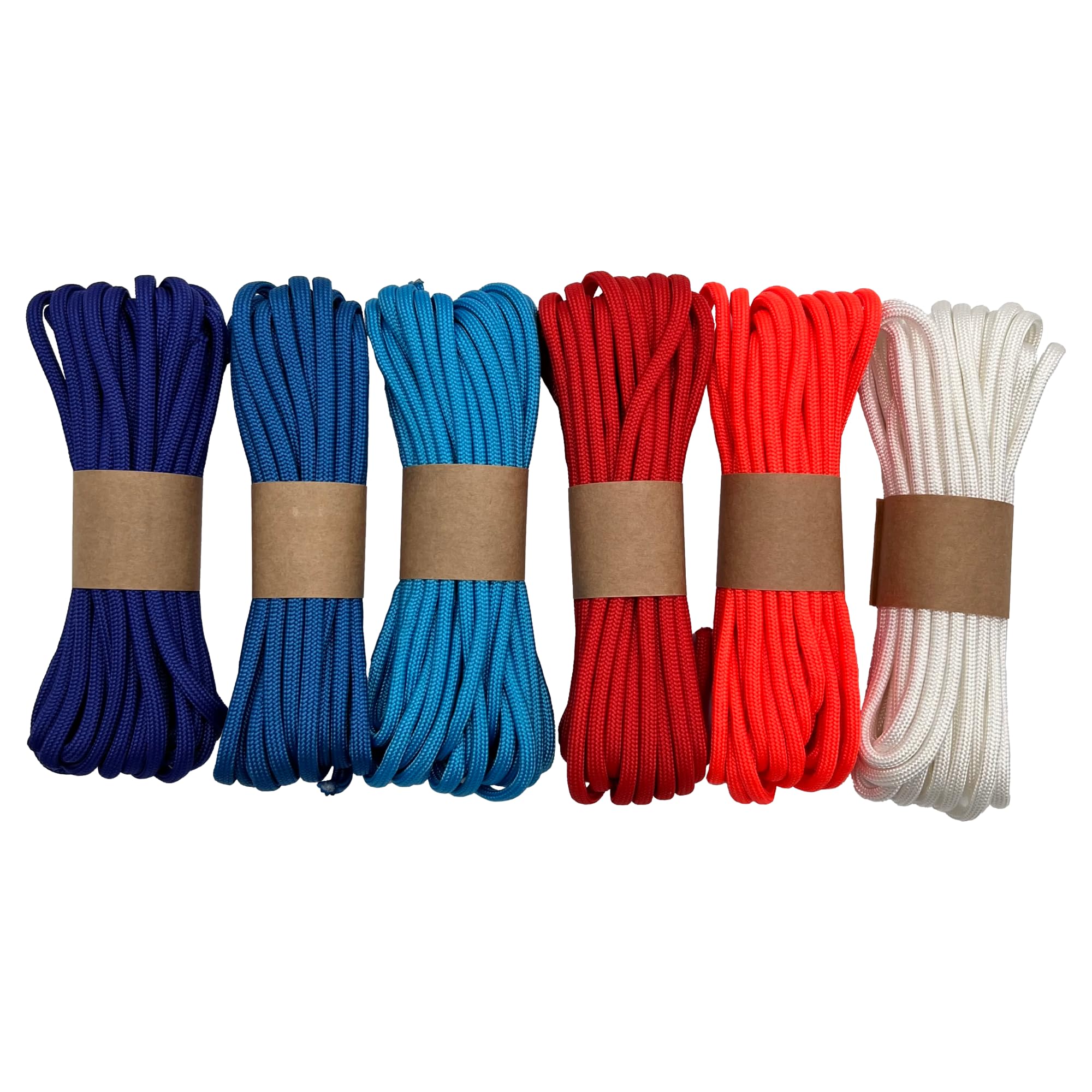 EdcX Paracord 4mm, Set of Military Colors (6х5m and 5x10m) | Ideal for Camping, Survival, Outdoor, Crafting, DIY | 100% Nylon Rope 4mm| Tactical Cord 550 Type III - Sea Set (6x5m)