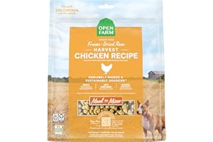 Open Farm Freeze Dried Raw Dog Food, Humanely Raised Meat Recipe with Non-GMO Superfoods and No Artificial Flavors or Preservatives (13.5 Ounce (Pack of 1), Harvest Chicken Recipe)