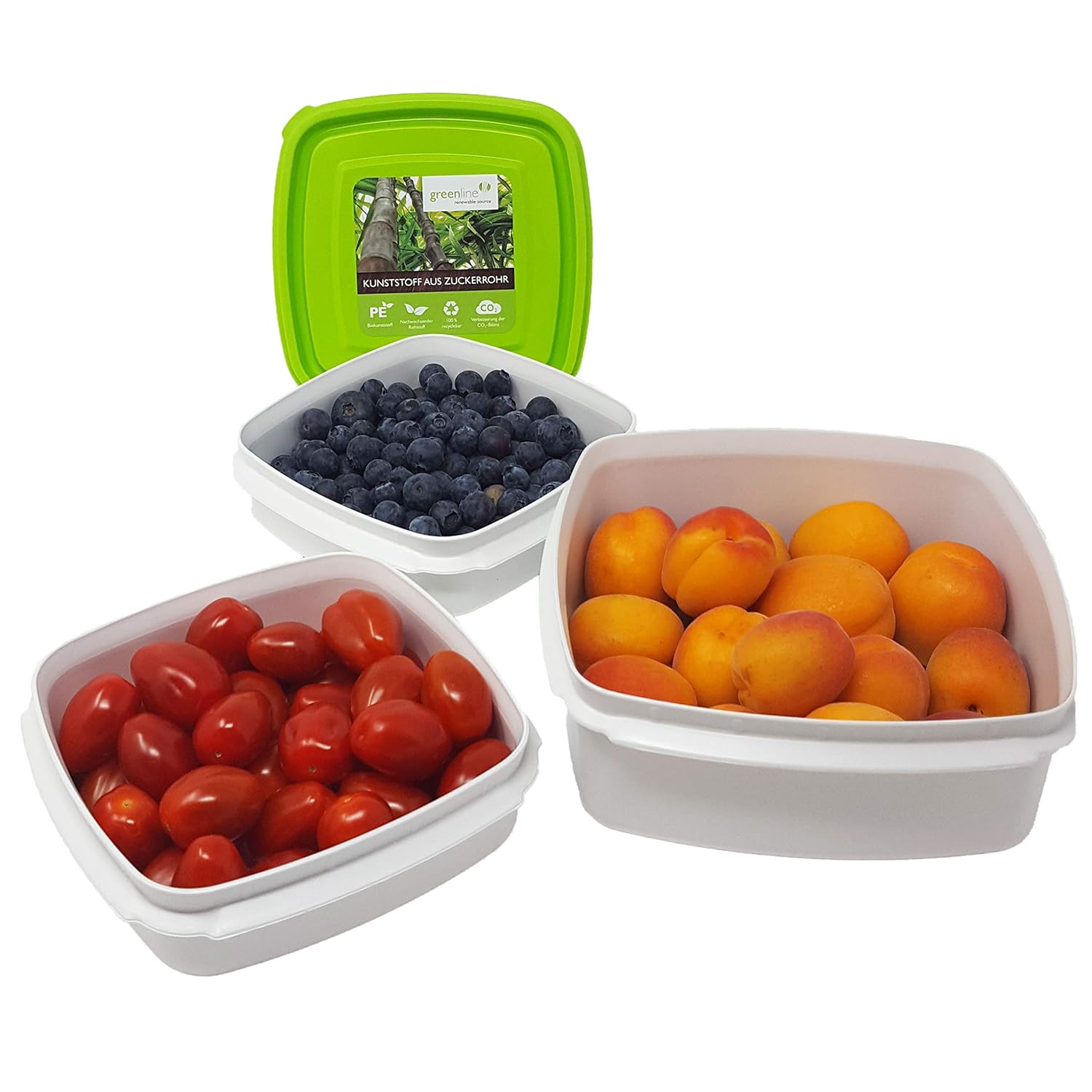 Greenline - Juego de 3 recipientes herméticos de plástico ...