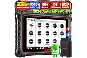 Autel Scanner MaxiCOM MK900BT, 2026 MK900-BT V2.0 Bidirectional Diagnostic Tool, 8in Up of MK900 MX900 MK808S MK808BT MX808S MK808Z, 3000+ Active Tests, 40+ Service, CAN-FD&DOIP, All System, FCA 11 OS