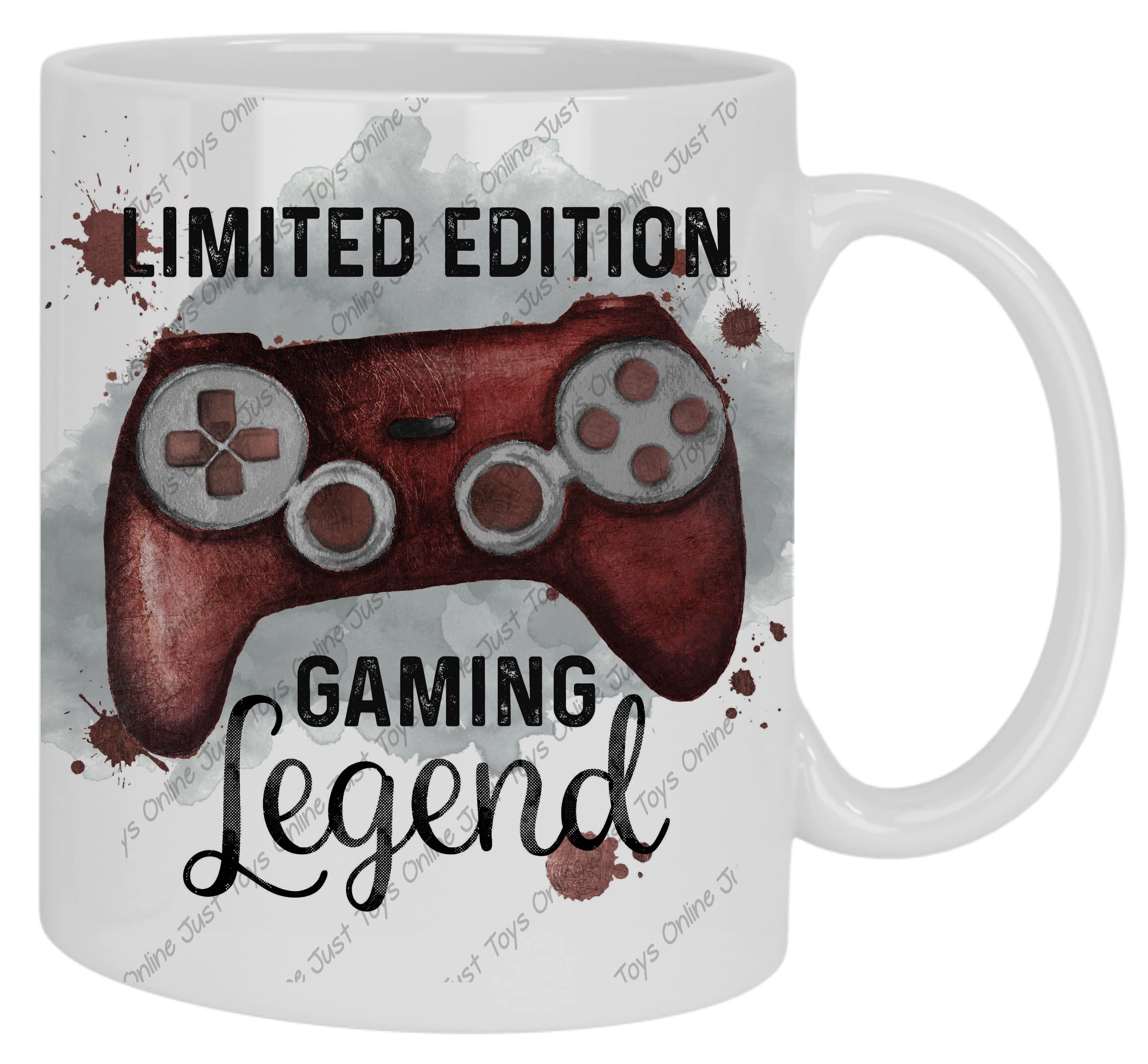 Just Toys Online Red Controller Gaming Mug, Games Controller Mug, Limited Edition Gaming Legend Mug, Ceramic Coffee Tea Mug, Gift for Him Her (Red Controller Mug Only - Not Personalised)