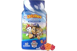 LIL CRITTERS L’il Critters Paw Patrol Gummy Vites Daily Gummy Multivitamin for Kids, Vitamin C, D3 for Immune Support Cherry, Orange and Blueberry Flavors, 60 Gummies