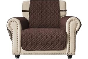 Ameritex Waterproof Nonslip Chair Cover for Leather, Dog Chair Cover Furniture Protector, Ideal Chair Slipcovers for Pets and Kids, Stay in Place (23", Chocolate)