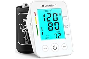 LinkSun Blood Pressure Monitor Upper Arm Large Cuff, Backlit Large LCD Screen, Automatic Digital Blood Pressure Machine, Adjustable BP Cuff, BPM Model - 2008