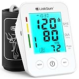 LinkSun Blood Pressure Monitor for Home Use with Large Upper Arm Cuff, Blood Pressure Machine with 100 Memory Recalls for 2 Users, Large LCD Screen, Charging Cable - 2008