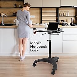 EHO Mobile Laptop Standing Desk Carts on Wheels