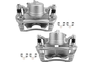 MAYASAF 19B2662 19B2663 Front Brake Caliper Driver & Passenger Side Caliper Assembly Fit for Honda 2002-2004 CR-V, 2003-2011 Element, w/Mounting Bracket & Metal Piston