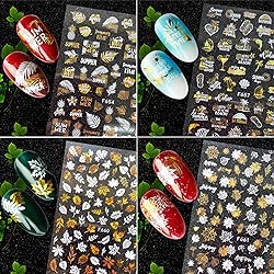 Laser Gold Summer Nail Art Stickers, Holographic