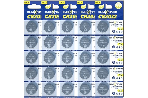 Blinkspower CR2032 Lithium 3V Coin Batteries 25 Pack, Child-Safe & Longest Lasting for AirTag, Car Remote Key
