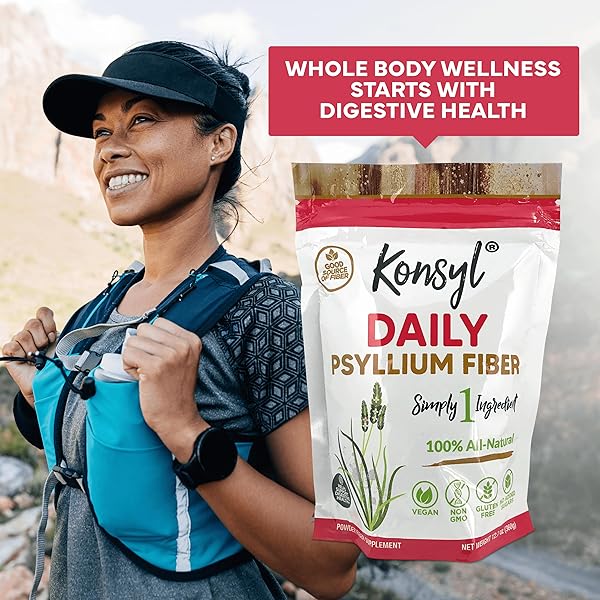 KONSYL DAILY PSYLLIUM FIBER 360G / 12.7OZ – NON-GMO, VEGAN, KETO-FRIENDLY, FIBER SUPPLEMENT POWDER – SUPPORTS DIGESTIVE HEALTH