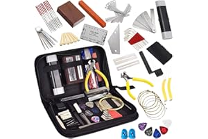 77 Pcs Guitar Maintenance Kit Repair Tool Setup with Carry Bag Large For Acoustic Guitar Electric guitar Ukulele Bass Banjo, 