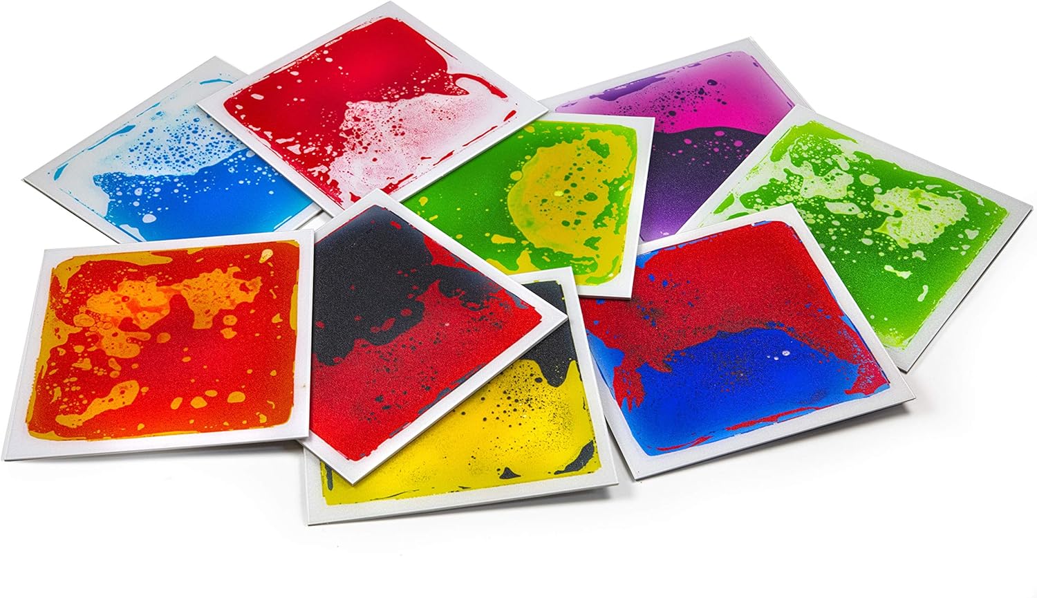 Little Chubby One Liquid Fusion Activity Sensory Tiles - Liquid Floor Tile - Pack of 9-12x12 Inch Anti Slip Multicolored Motion Floor Tile Bright Liquid Colors: Toys & Games
